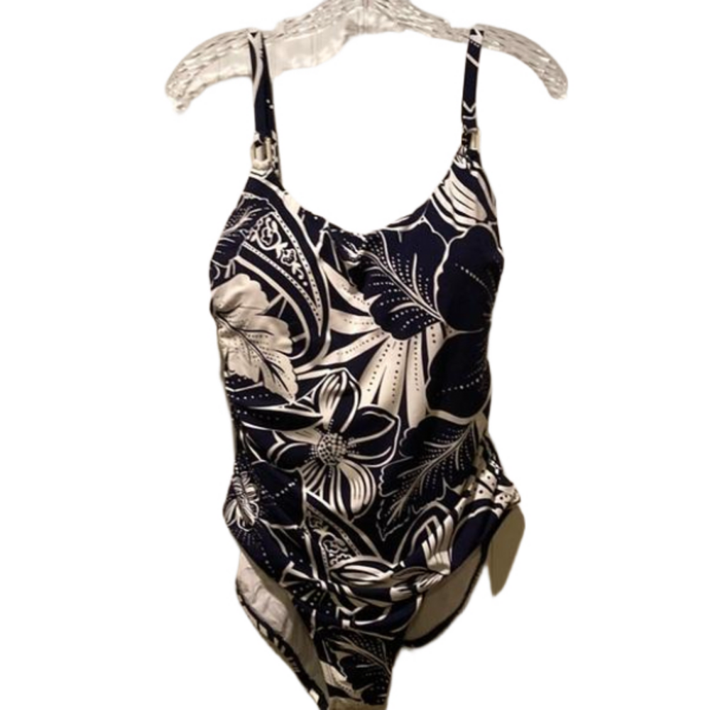 Floral Black and White Women's Swimsuit
